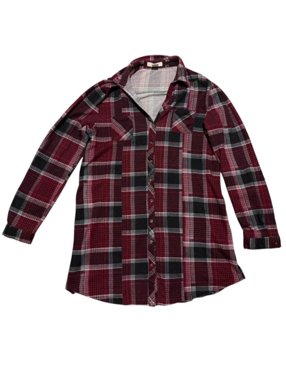 Passport Burgundy and Black Plaid Button-Down Shirt